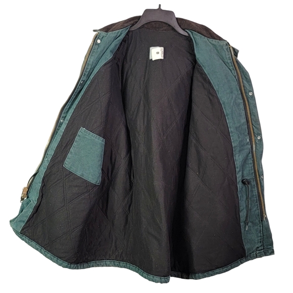 Carhartt C08HTG Vintage Union USA Santa Fe Ranch Corduroy Collar Green Coat L - Picture 11 of 16
